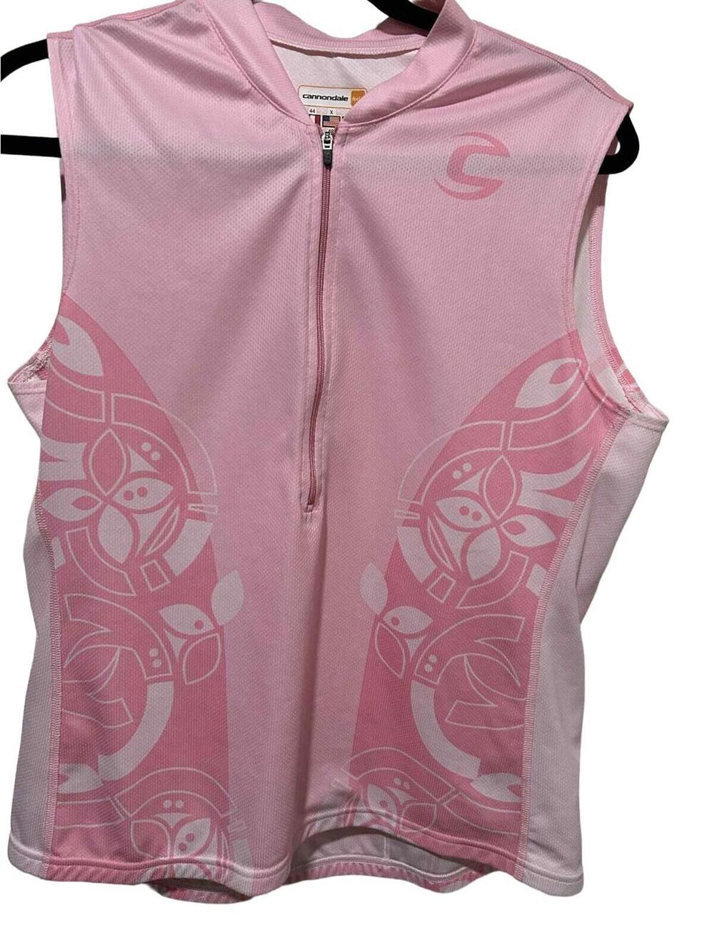Cannondale pink sleeveless cycling jersey  mandala-style graphic size XL